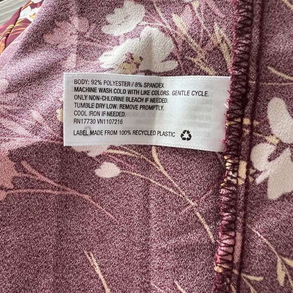 Isabel Maternity Floral Print Short Sleeve Woven Burgundy Dress - XS - NWT - Picture 4 of 9